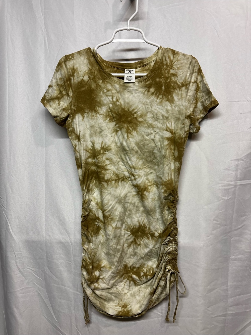 PINK Victoria’s Secret Olive Tie-Dye Ruched T-Shirt Dress | Y2K | Size Medium‎